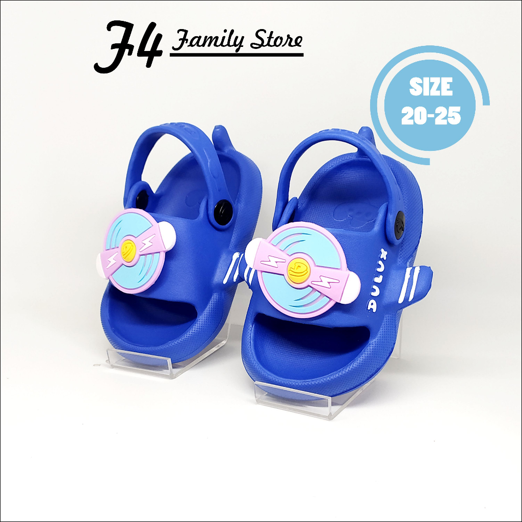MD79 - Sendal Anak Laki Laki Usia 1 3 Tahun Tali Belakang Motif Hiu Robot Terbaru 2023