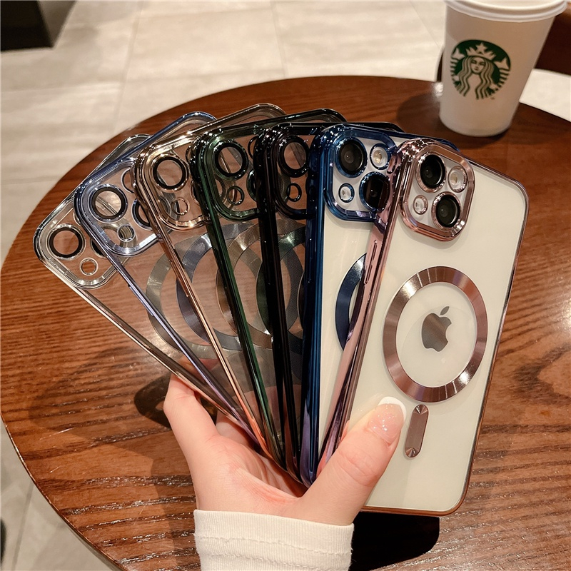 Soft Case Magnetik Support Magsafe Wireless Charging Phone Case Silikon With Ring Lensa Kamera Untuk Iphone 13 Iphone 13 Pro Iphone 13 Pro Max