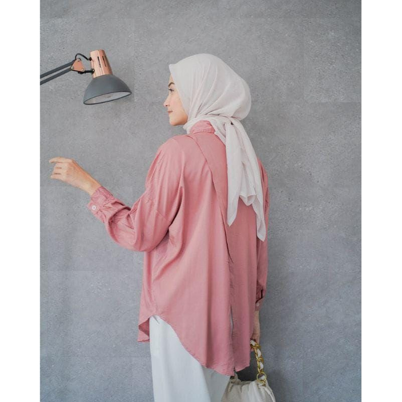 Kemeja wanita Oversize linen / Kumeja Linen Nelka Shirt