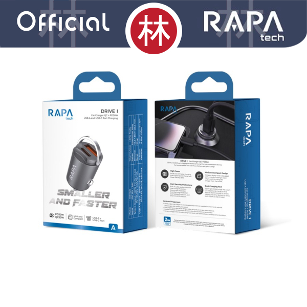 RAPAtech MB1020 - DRIVE I - QC + PD30W Car Charger USB-A &amp; USB-C Port