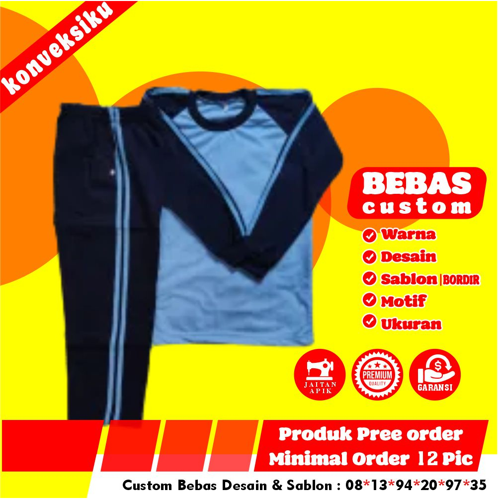 Setelan Baju Trening Olahraga Anak SD SMP SMA CUSTOM Setelan Olahraga SMP Setelan Olahraga SMA