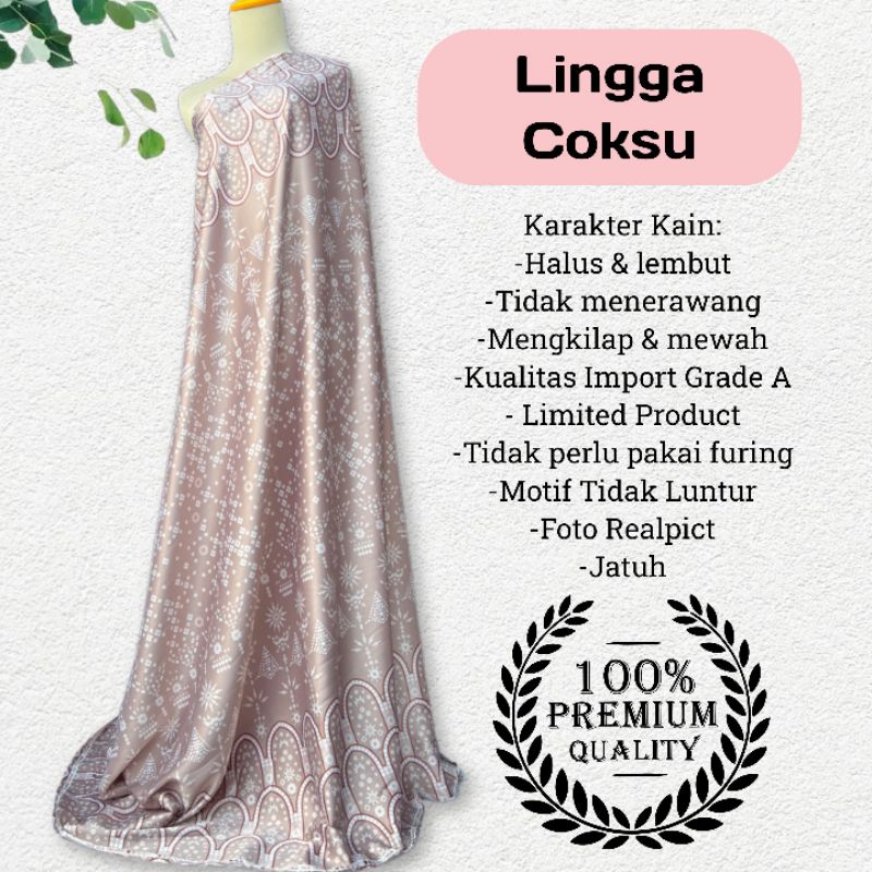 Kain Dr Silk Motif lingga harga tertera untuk panjang setengah meter