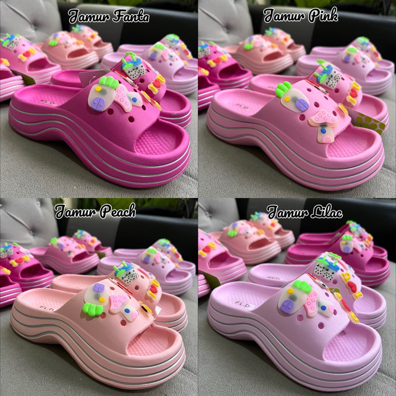 SANDAL WEDGES IMPORT ANAK GLOW IN THE DARK JELLY EVA RUBBER JAMUR