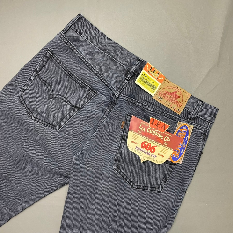 CELANA JEANS LEA 606 ABU TERBARU BASIC PRIA STANDAR PANJANG BISA COD