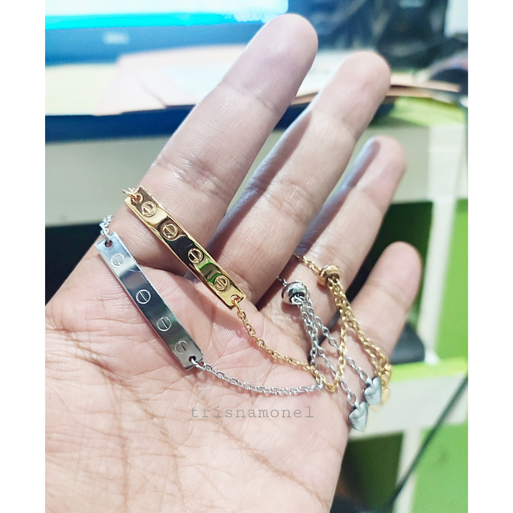 GELANG CARTIR GOLD DAN SILVER MOTIF SERUT