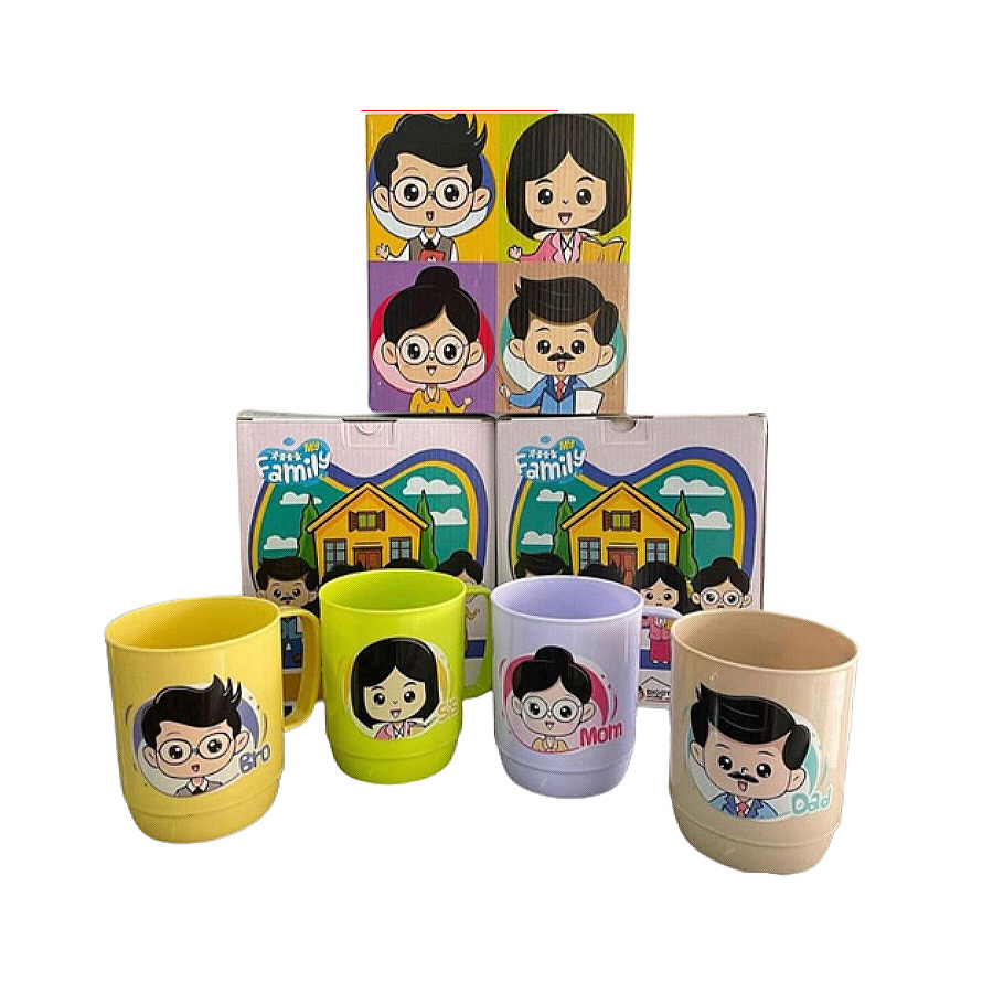 Gelas Mug Set Karakter Family Isi 4 Mug