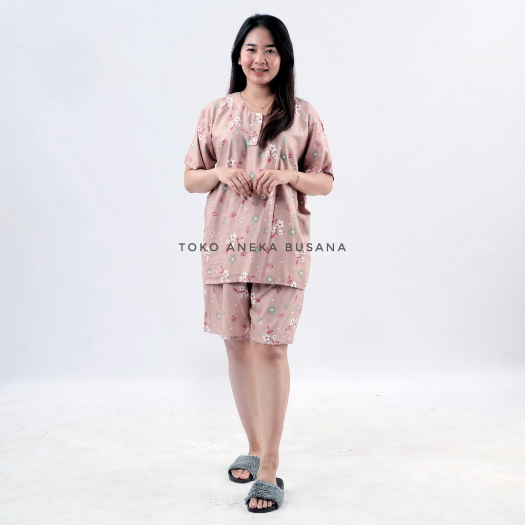 Setelan Baju Tidur Piyama Celana Pendek Rayon