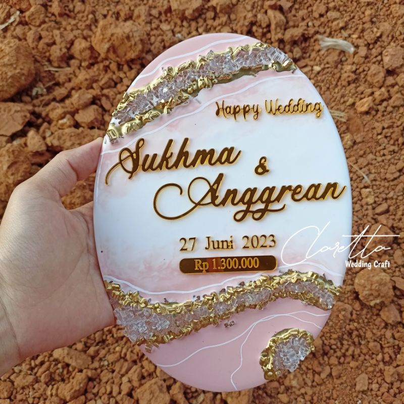 mahar resin oval mahar nikah viral dekorasi custom