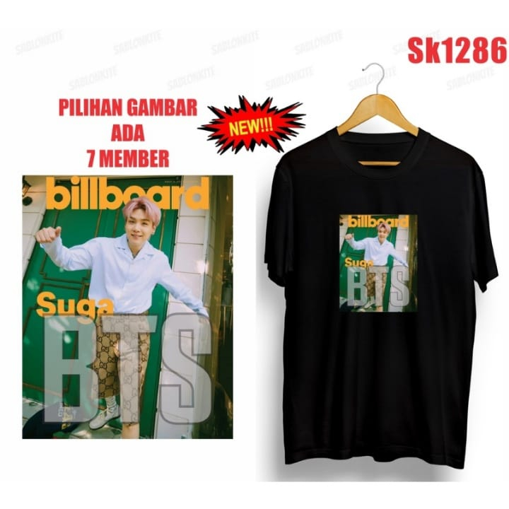 (SK1286) BAJU KAOS BTS MEMBER BILLBOARD JUNGKOOK JIMIN JIN JHOPE RM SUGA V