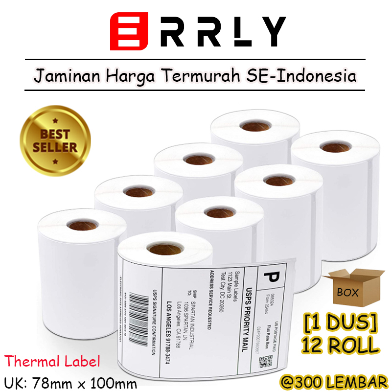 

STICKER LABEL BARCODE DIRECT THERMAL 78X100 MM ISI 300 PCS [BOX]