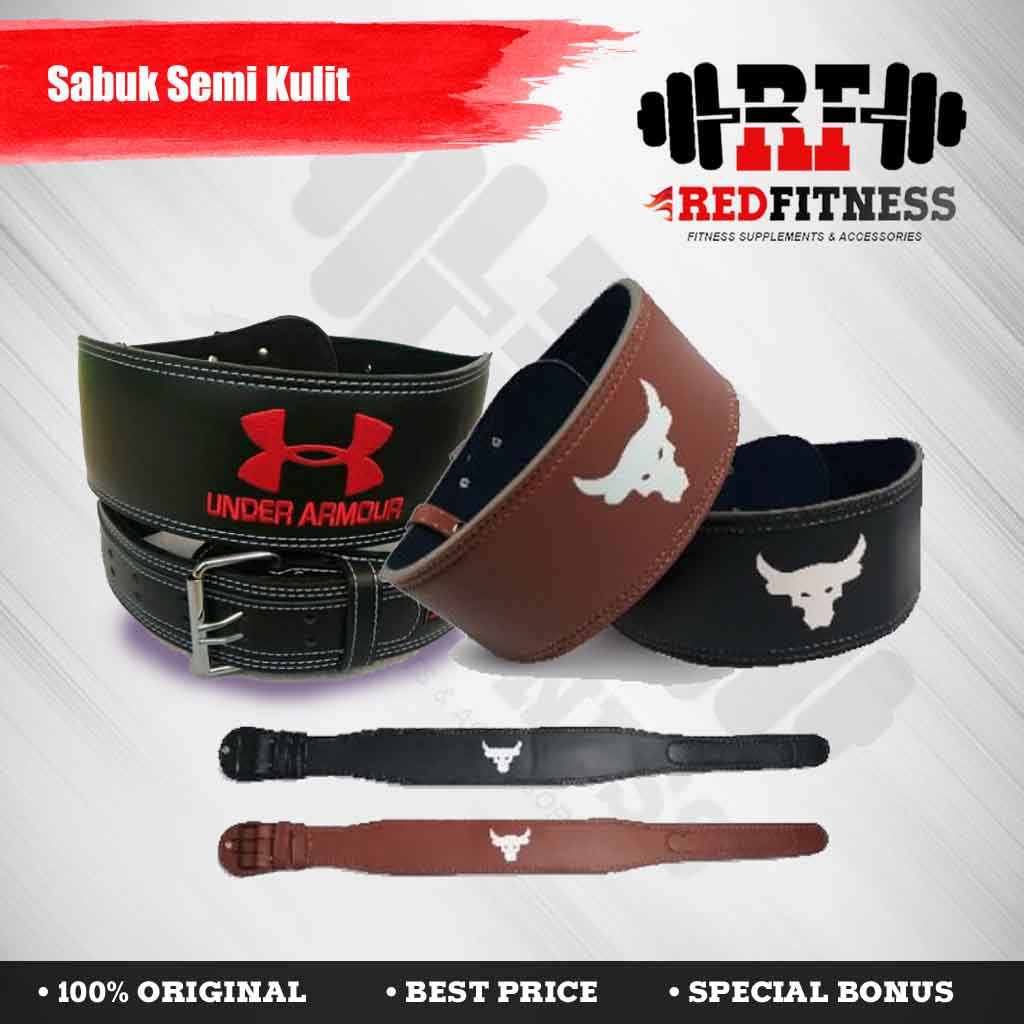 Sabuk Fitness Gym Bahan Semi Kulit / Weight Lifting Belt Fitnes