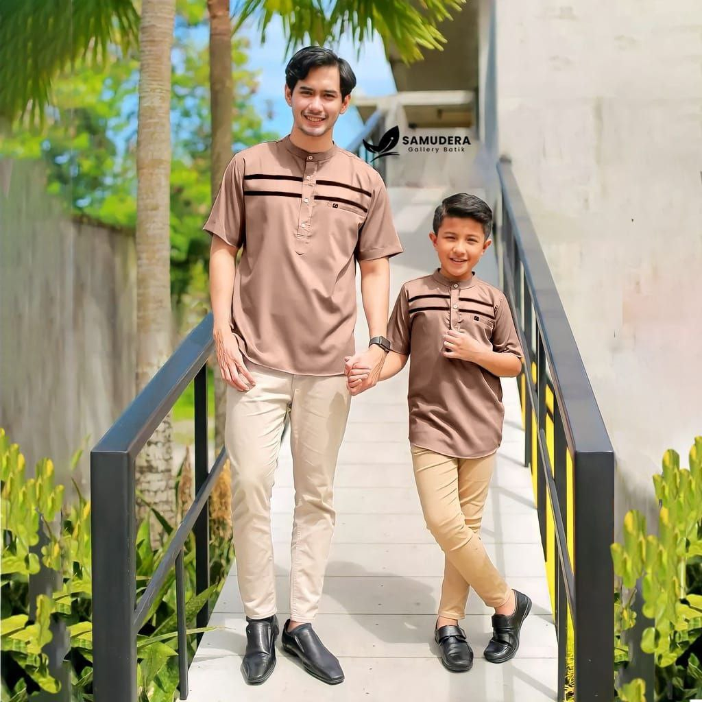 Koko couple bapak dan anak lengan pendek terbaru usia 2-12 tahun