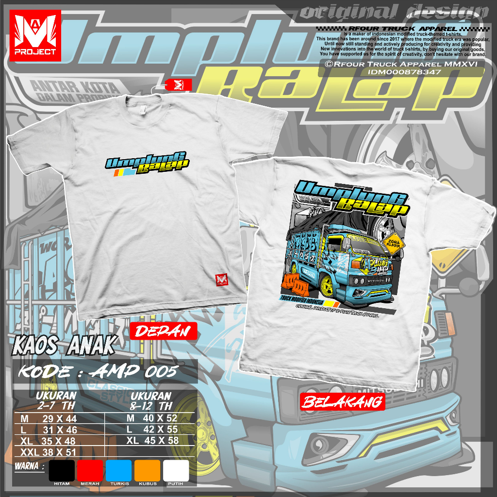 KAOS TRUK ANAK UMPLUNG BALAP 2-12 TAHUN BAJU KAOS TRUK OLENG ANAK LAKI LAKI KAOS KATUN GAMBAR TRUCK MANIA TERBARU