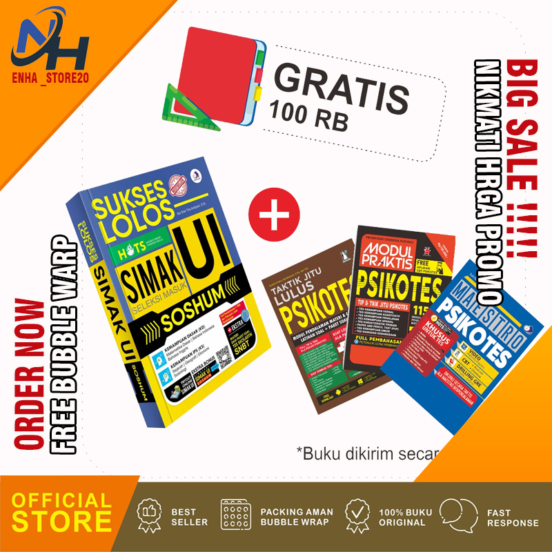 Paket Komplit Lengkap Kompas Ilmu Sukses Lolos SIMAK UI Soshum Free Buku Psikotes