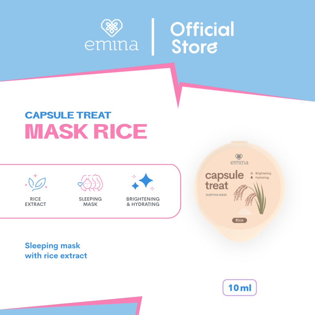 EMINA Capsule Treat Mask Indonesia / Masker Wajah 10ml / Honey Green Tea Pomegranate Rice Cucumber / Gel Clay Sleeping / Nourishing Moisturizing / Relaxing Soothing / Firming / Brightening Hydrating / Supple Skin Refreshing / Skincare Face Care Series