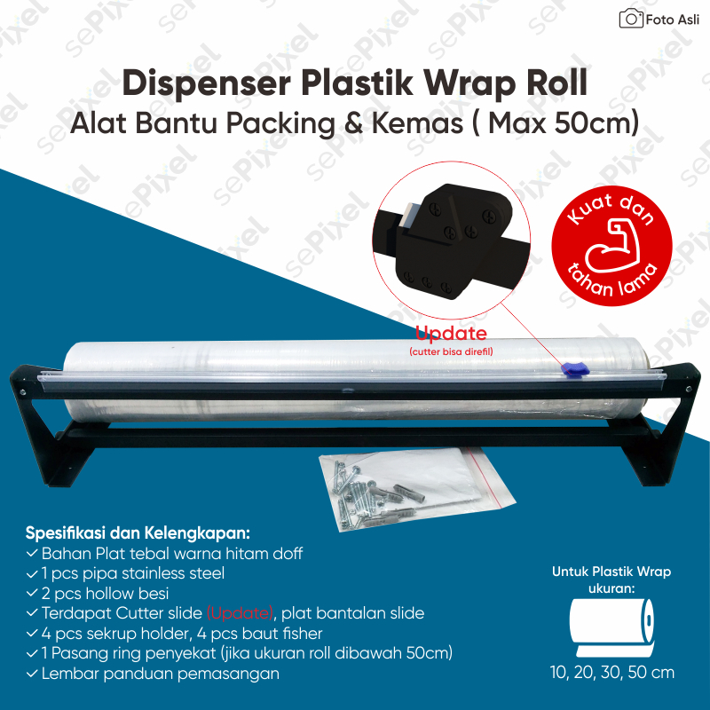 Dispenser Plastik Wrap Roll Alat Bantu Packing &amp; Kemas