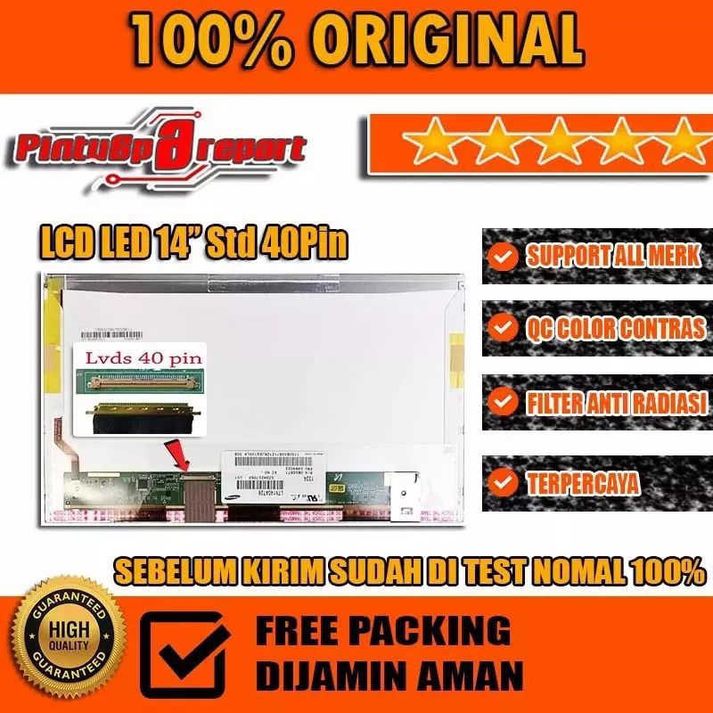 Lcd Led Layar Laptop Lenovo ideapad G400 G405 G410 Original