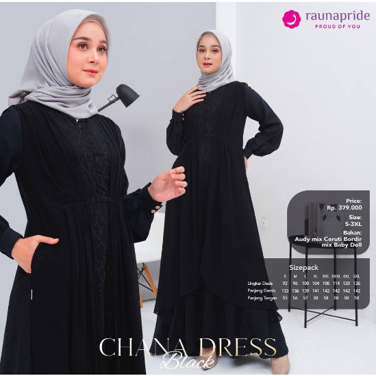 GAMIS CERUTI TERBARU RAUNA | BAJU FORMAL RAUNA CHANA DRESS