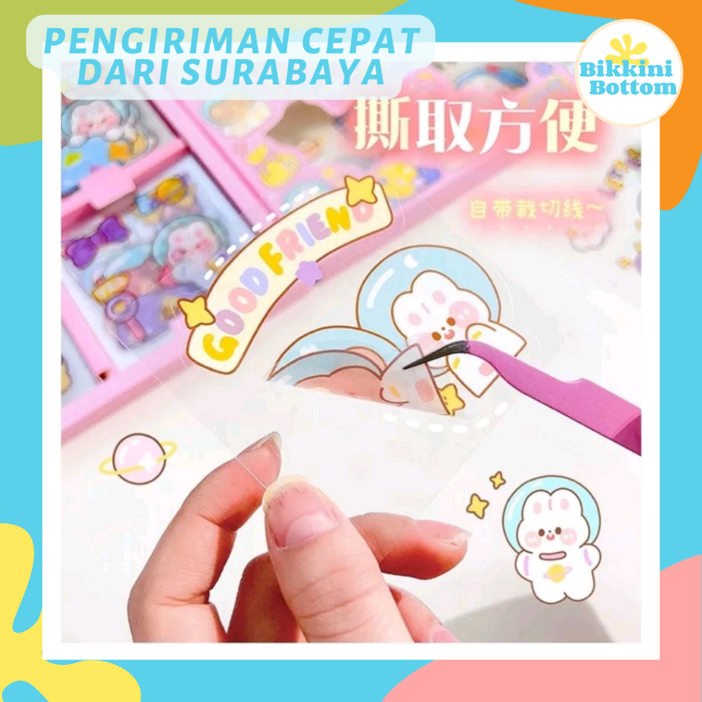 100 Lembar Sticker Momo Estetik Waterproof Sticker DIY Sticker Lucu Korea