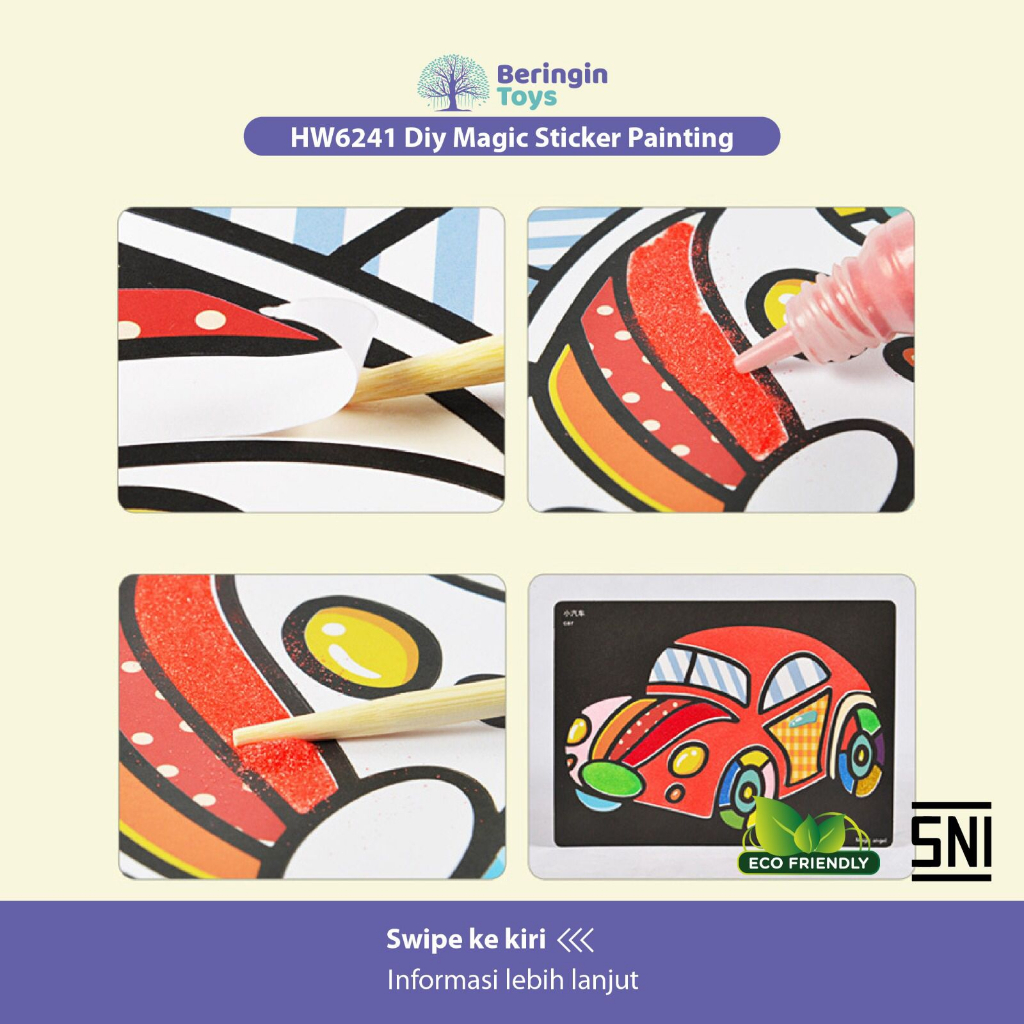 Mainan Edukasi - BT 12 Color Sand Creative Painting HW6241 - Mainan Lukis - Mainan Sticker