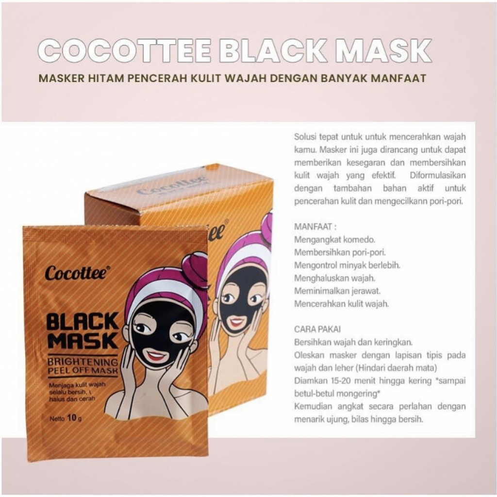 ❄️MATCHA❄️ SACHET MASKER COCOTTE BLACK MASK / COCOTTEE BLACK MUD FACE MASK BPOM ORIGINAL