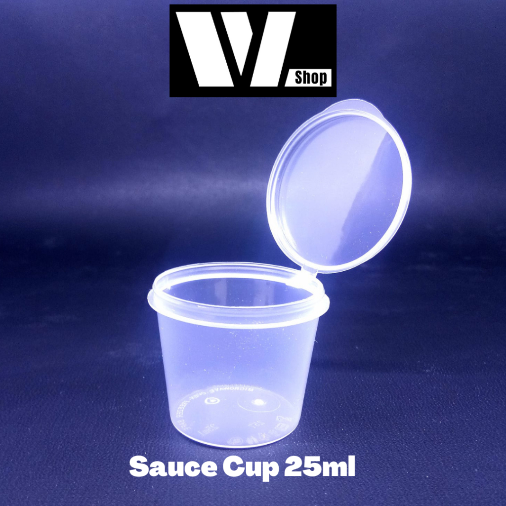 Tempat Saus Mini Thinwall 25ml Cup Saos Sambal Klir 25 ml Wadah Thin wall Plastik Sauce Cup WL Shop