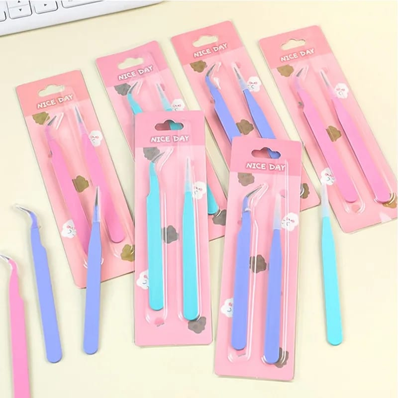 Tweezer Sticker pinset lurus pinset lekung pinset lancip pingset multifungsi pinset alis