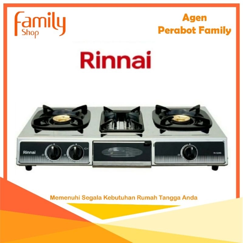 RINNAI KOMPOR + GRILL PANGGANGAN RI 524E / RI 524 E (2 TUNGKU) RI-524E