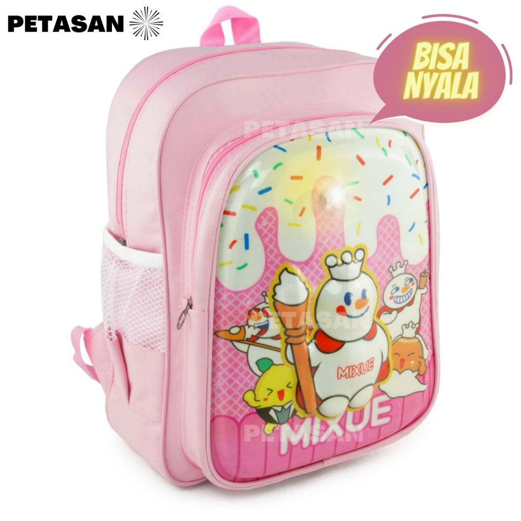 PTS - BISA NYALA RANSEL EMBOSS LED MIXUE - RANSEL MIXUE - TAS SEKOLAH ANAK - TAS MIXUE - RANSEL SEKOLAH ANAK - TAS ANAK