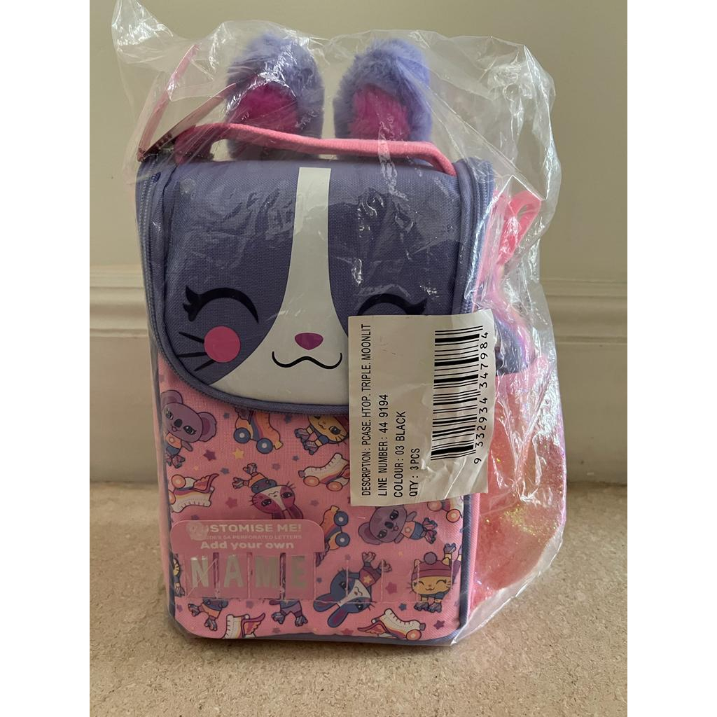 Lunch bag double decker anak perempuan Smiggle original Animal Pink
