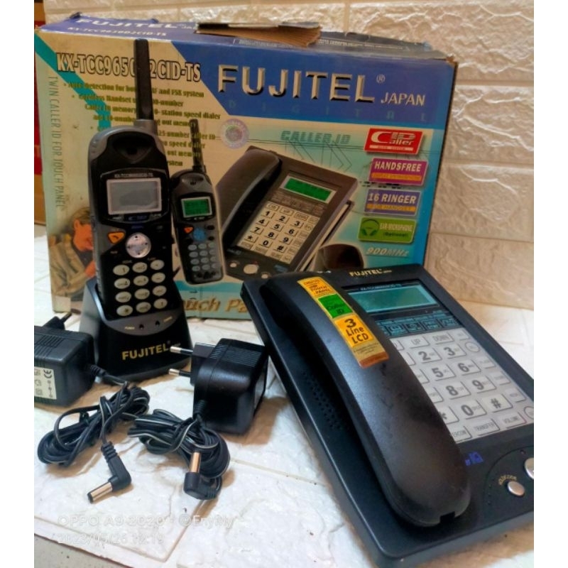 PESAWAT TELPON TELFON WIRELESS TELEPHONE TANPA KABEL FUJITEL PANASONIC NEOTEX ADA ID CALLER NOMER PE