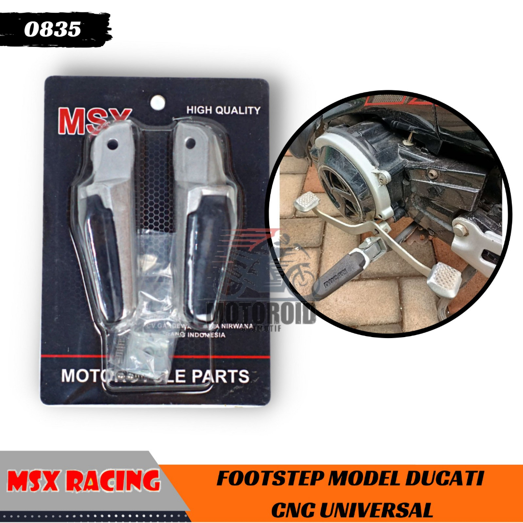 Step Aprilia Karet Elastis Aman Safety Anti Slip Universal Silver Chrome