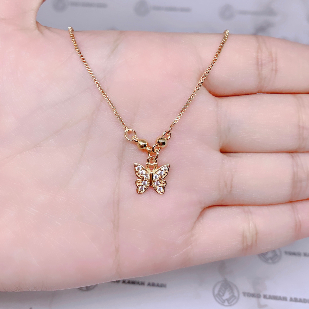 Kalung Anak Perempuan Xuping Gold Liontin Permata KupuKupu *05