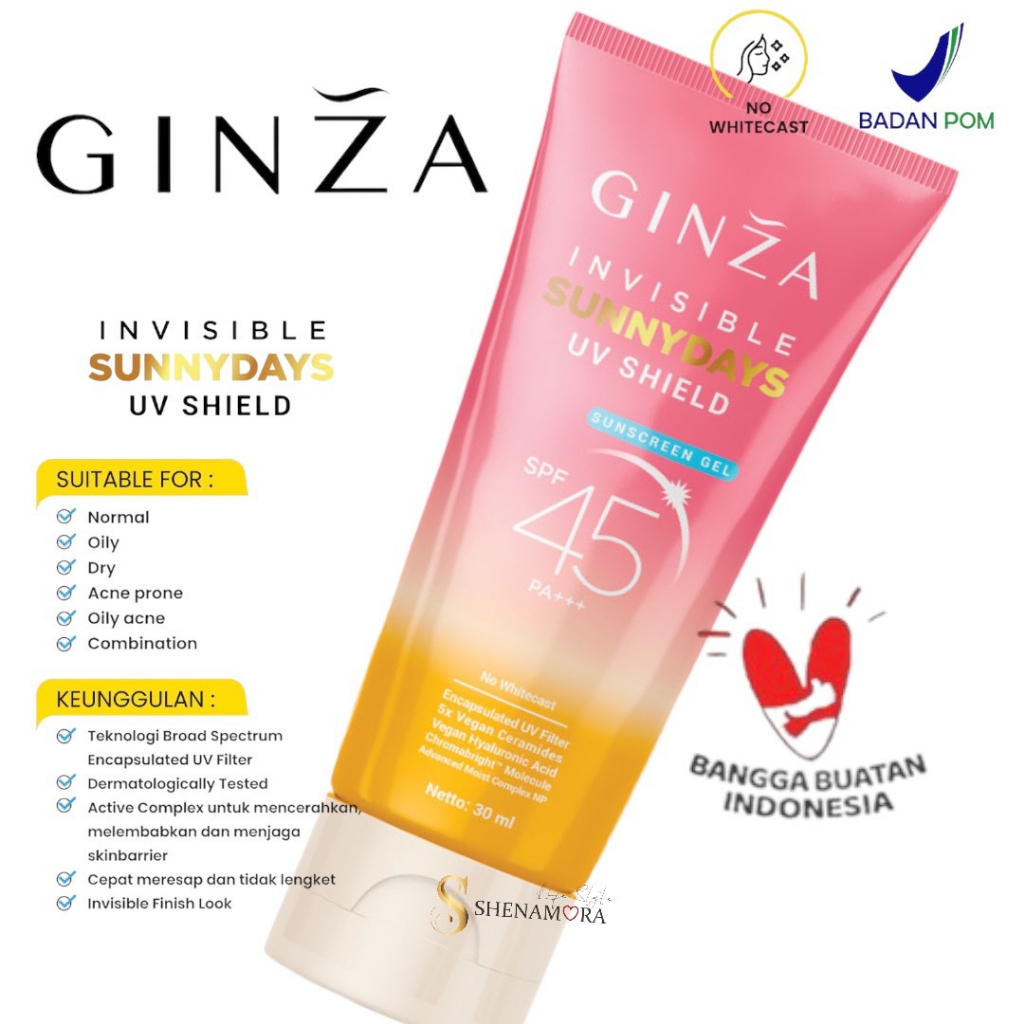 Ginza Invisible SunnyDays UV Shield Sunscreen Gel SPF 45 PA+++