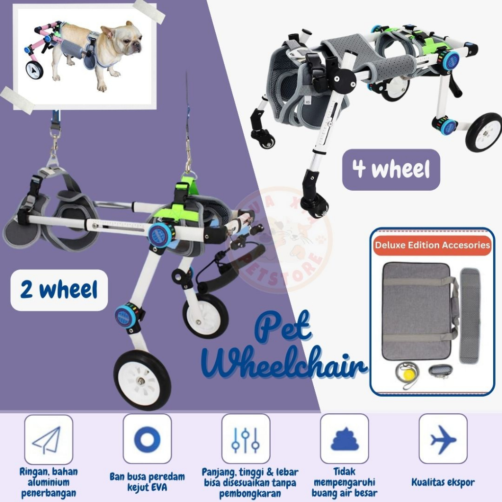 Pet Wheelchair Kursi Roda Alat Bantu Jalan Kucing Anjing - Luxury