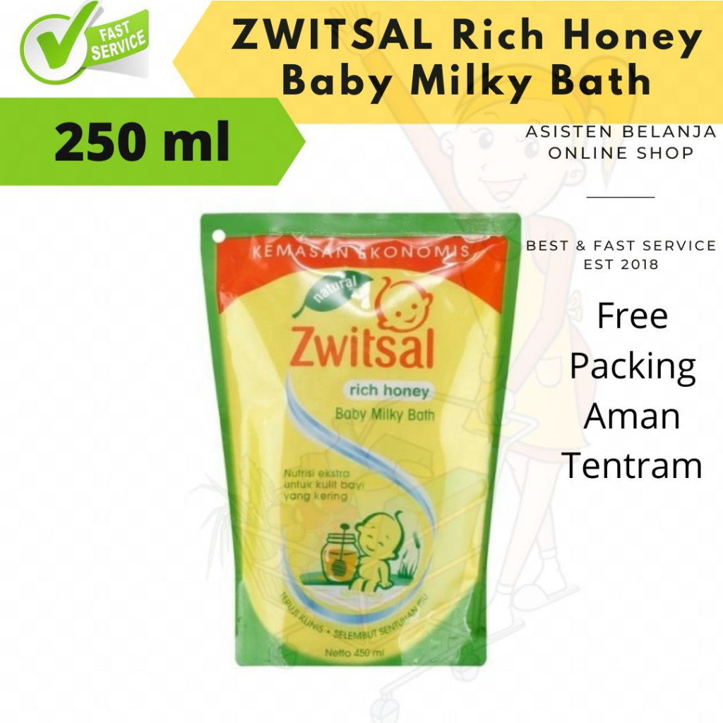 Zwitsal Rich Honey Baby Milky Bath Milk Bath Sabun Mandi Madu Susu Refill 250 ml 250ml