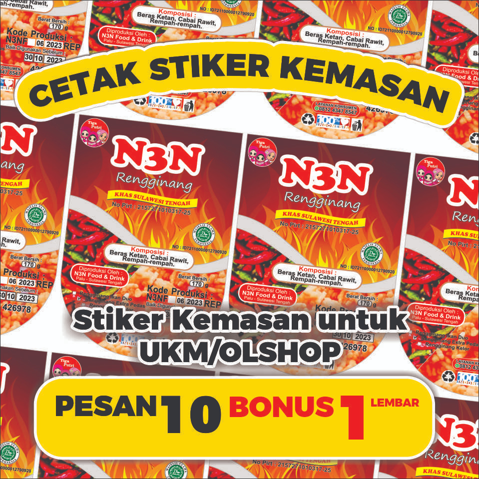 

CETAK STIKER LABEL KEMASAN STICKER CUSTOM LOGO STIKER OLSHOP STIKER JUALAN