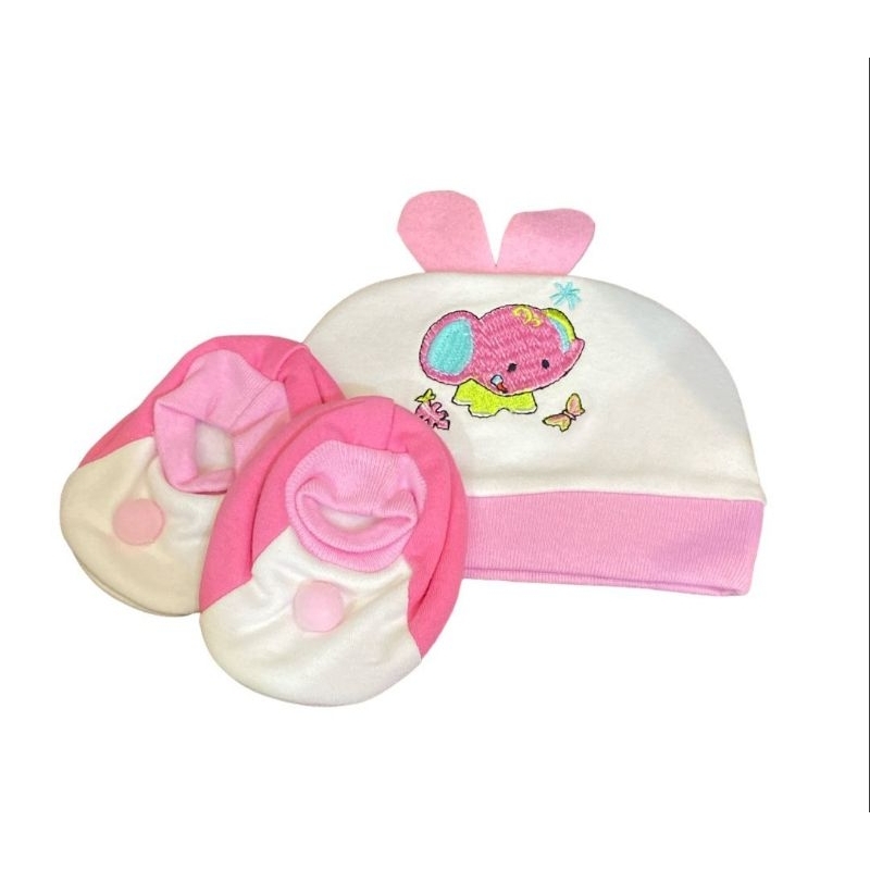 TOPI BABY HIKARI SET BOOTIES BORDIR