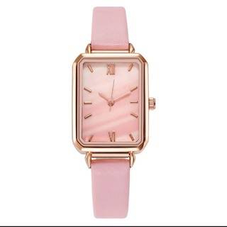 { KWS } JAM TANGAN WANITA FASHION MODEL SEGI STRAP KULIT DG-1213