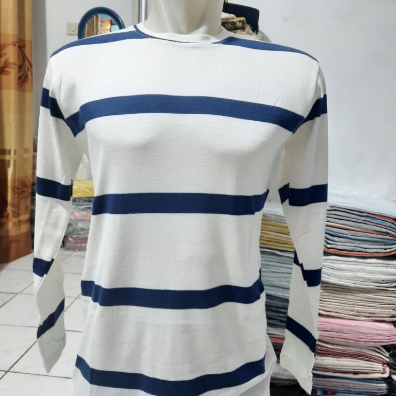 KAOS LENGAN PANJANG STRIPE/SALUR KATUN/SALUR RIB