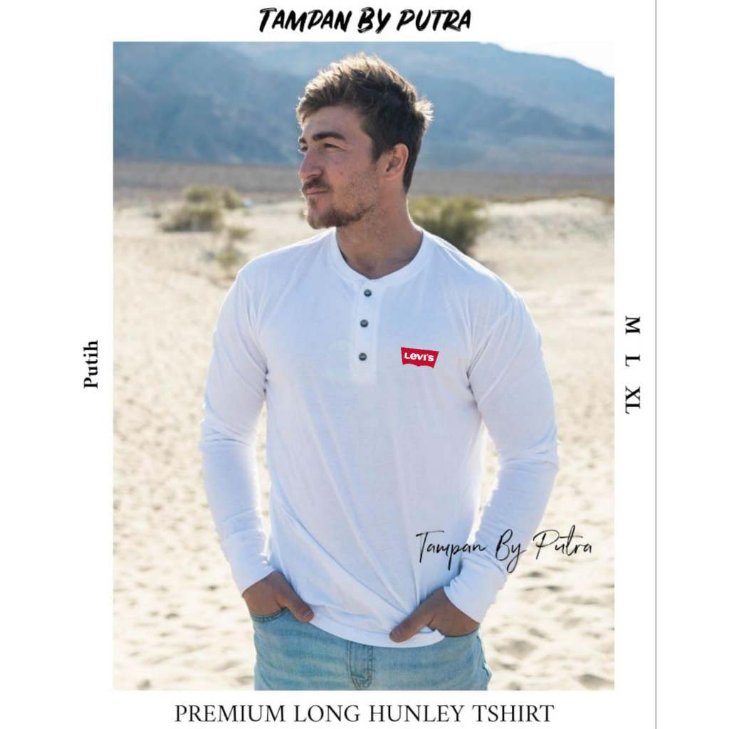 KAOS KANCING / KAOS KANCING PRIA / KAOS KANCING PRIA LENGAN PANJANG / KAOS HENLEY / KAOS HENLEY LENG