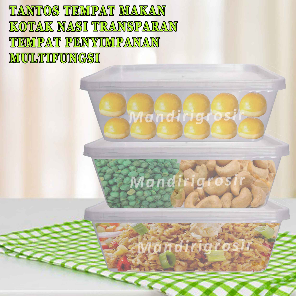 Tempat Makan* Tantos* Kotak Nasi Polos* Kotak Penyimpanan Multifungsi