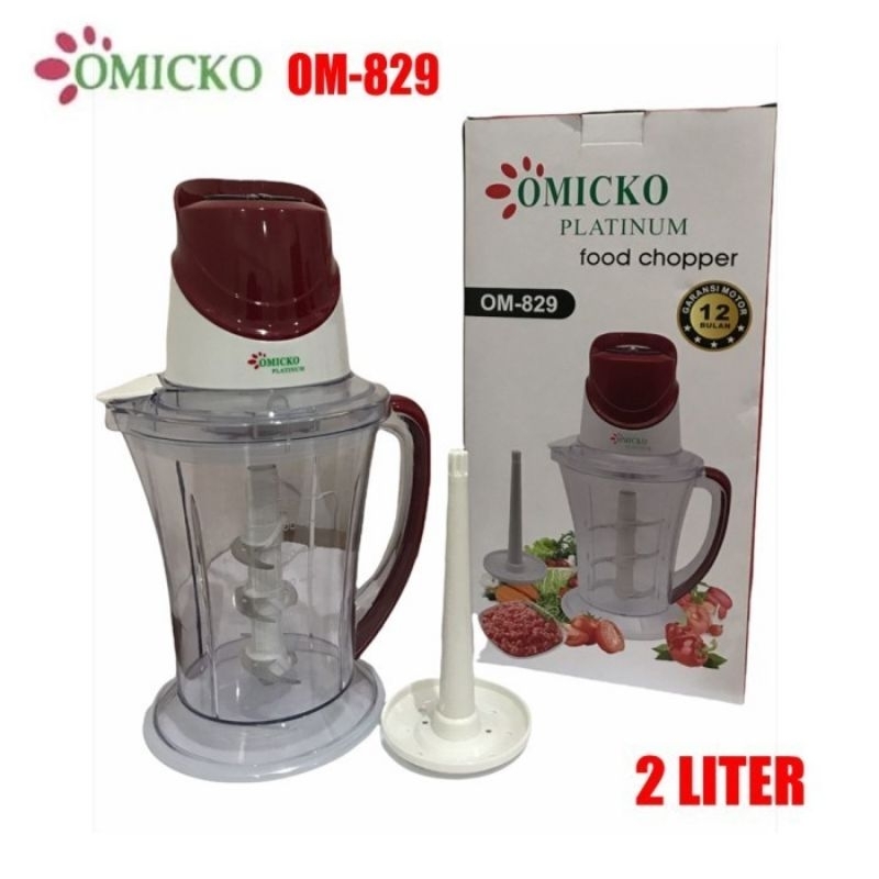 food processor omicko om828/ om829 chopper omicko 2liter chopper om 828 om 829 penggiling daging penggiling bumbu food chopper serbaguna 6mata pisau