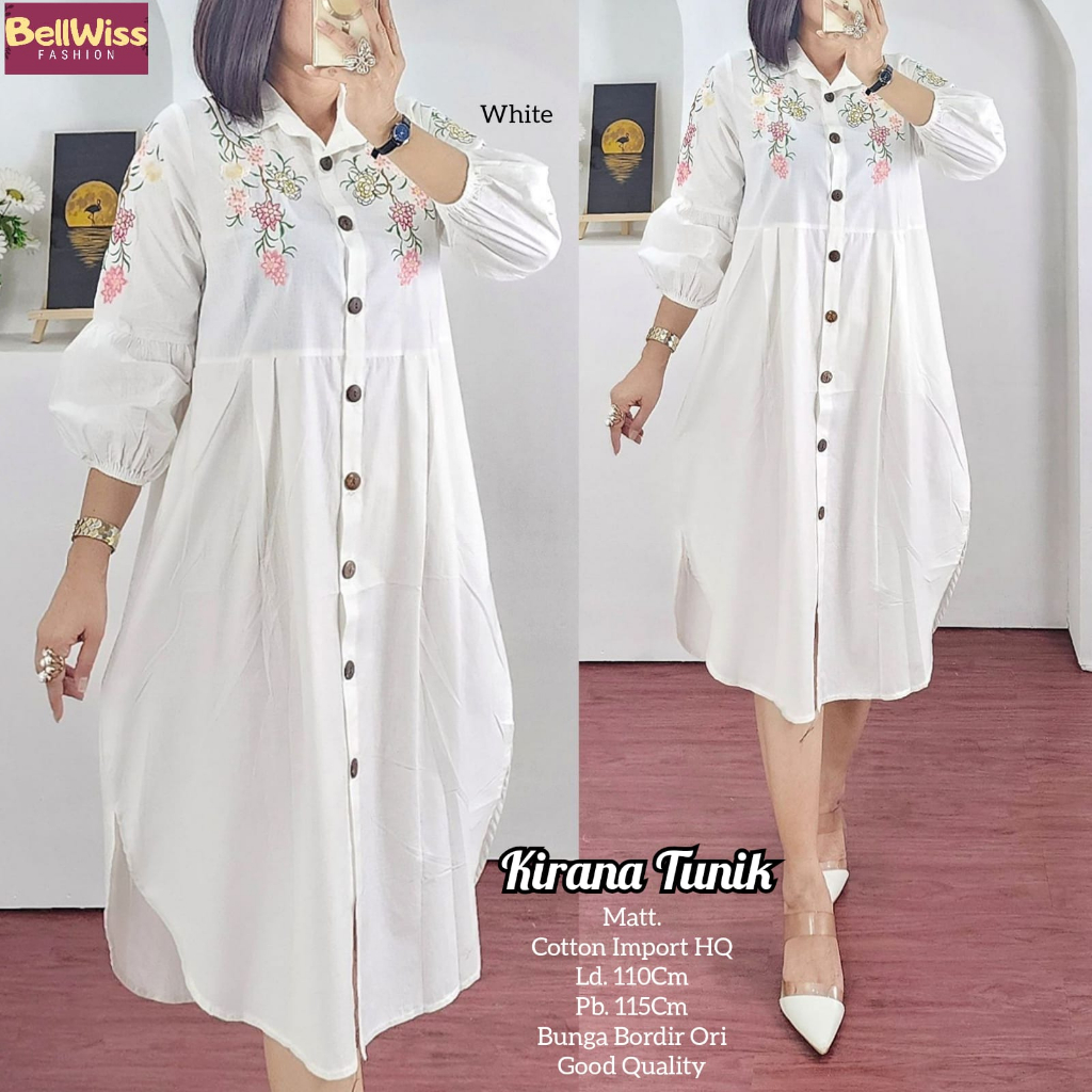 KIRANA TUNIK / 4.10 / BAHAN KATUN PREMIUM / LD 110 CM / PB 115 CM / ALLSIZE FIT TO XXL / BELLWIS