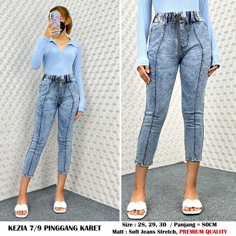 KEZIA 7/9 JEANS PINGGANG KARET
