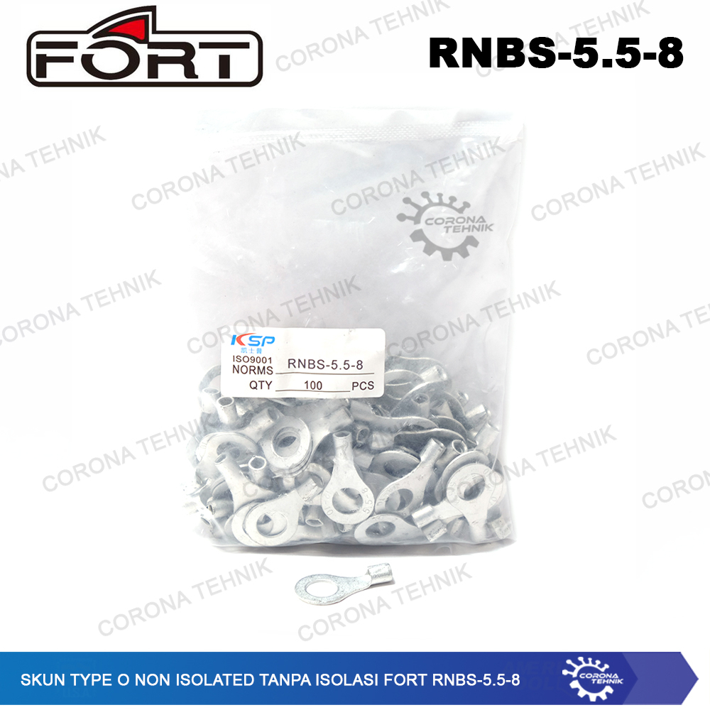 For Cable 4-6 mm Skun Type O Non Isolated Tanpa Isolasi FORT RNBS-5.5-8