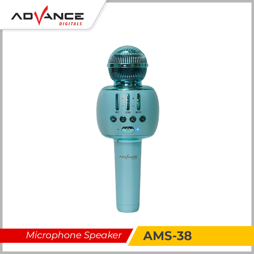 ADVANCE Mic Karaoke Bluetooth Portable AMS-38 Microphone Bluetooth Speaker