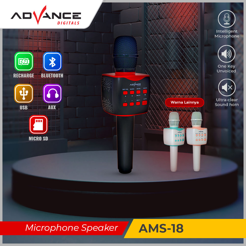 ADVANCE Mic Bluetooth Portable Speaker Mikrofon AMS-18