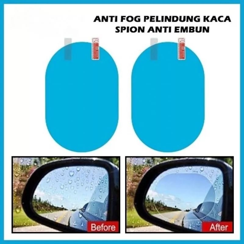 Anti Fog Kaca Film Besar Oval Anti Embun Anti Air Hujan Pelindung Spion Mobil