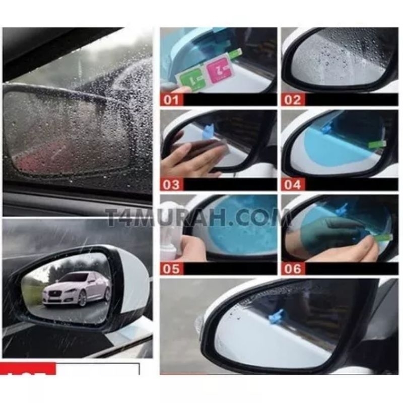 Anti Fog Kaca Film Besar Oval Anti Embun Anti Air Hujan Pelindung Spion Mobil